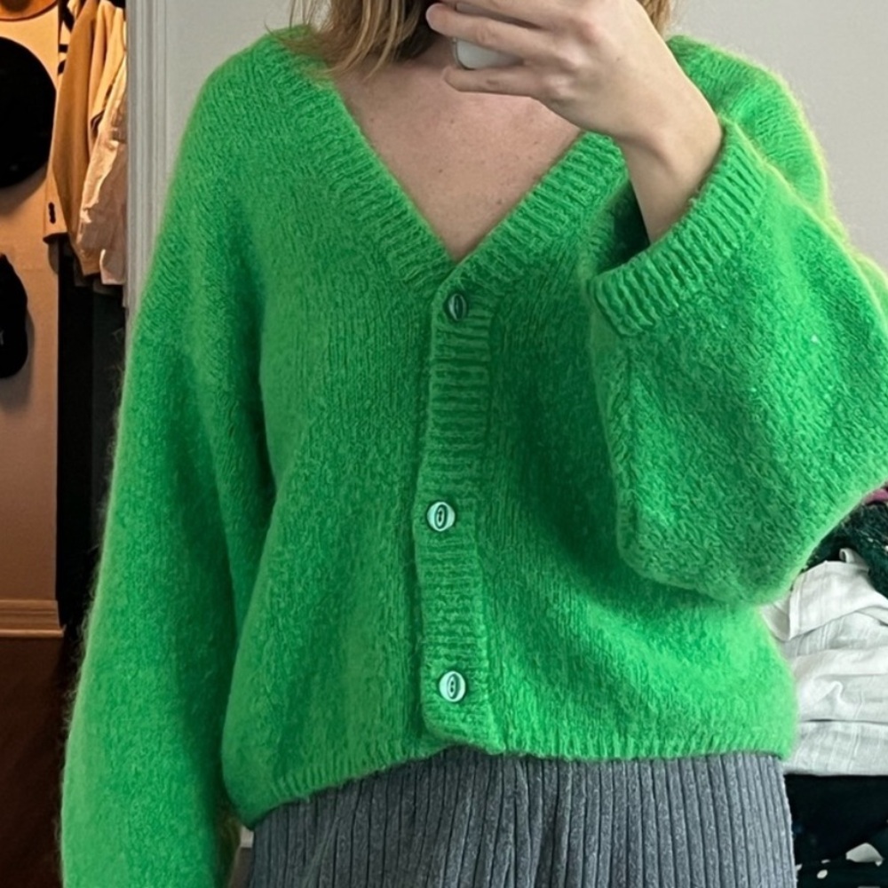 American Vintage Bright Green Cardigan